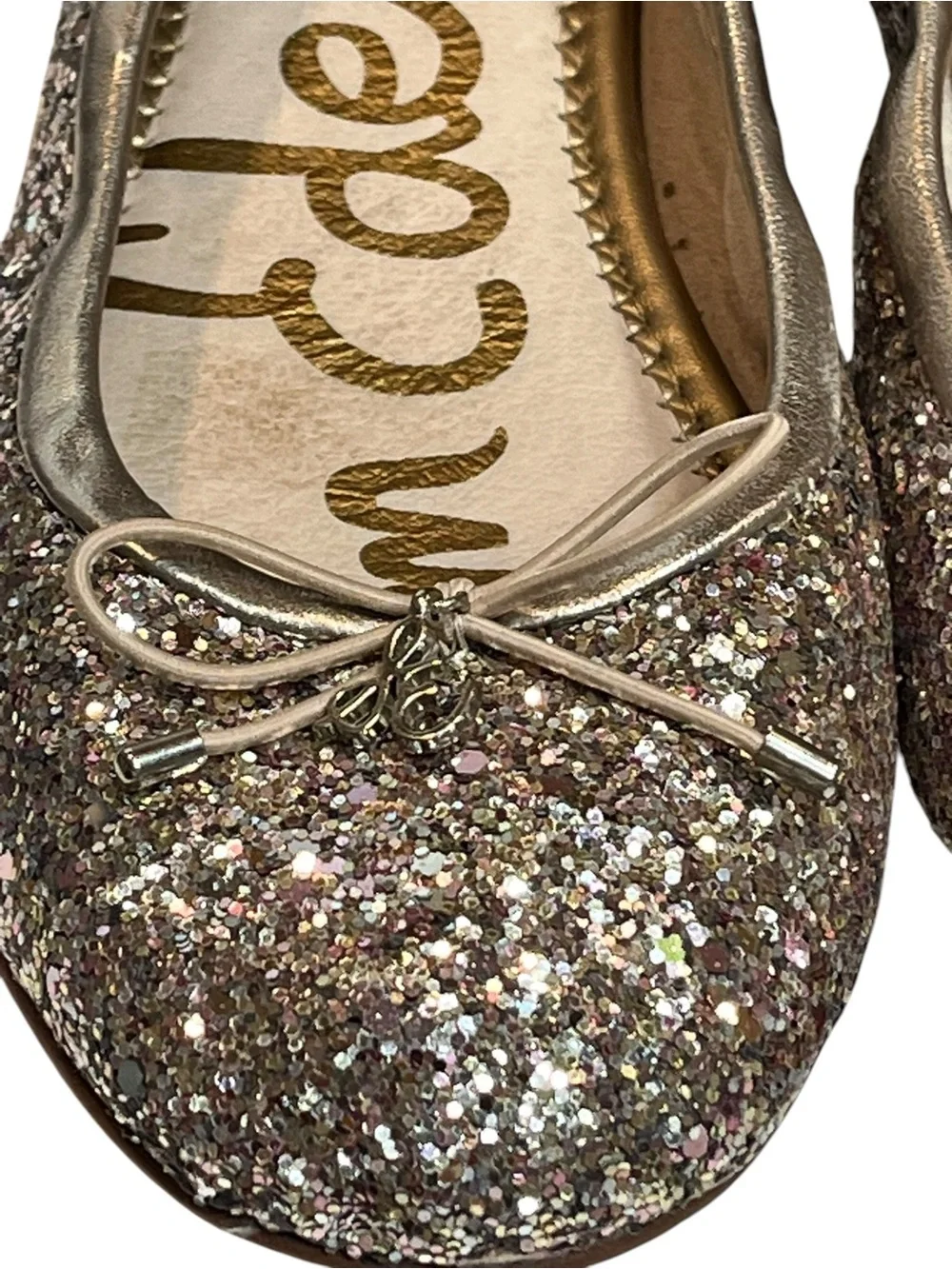 Sam Edelman Glitter Flats w/Bow - Size 8.5